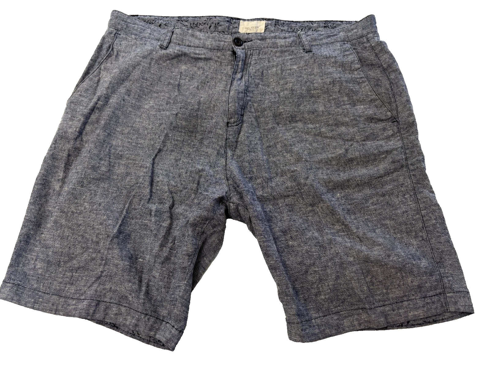 Civil Society Blue Linen Cotton Blend Shorts Mens size 36