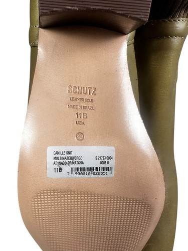 Schutz Leather Mid Boots - Camille Knit, Size 11 B Light Green New - No Box - Picture 8 of 8