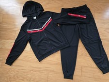 Nike big boys youth 2pc black tracksuit jacket pants size XL