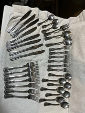 34 Pc Partial Set International COQUILLE Stainless Flatware China Shell