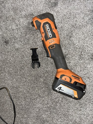 #ad Ridgid 18v Multi Tool W 4amp batterie And 4 Blades $90.00