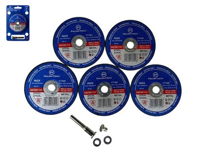 5x Mini Trennscheiben Set Ø 75 mm + Spannschaft   für Metall INOX Geradschleifer