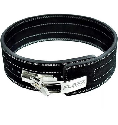 Flexz Fitness Lever Weight Lifting Leather Belt 10mm Powerlifting Gym Size large