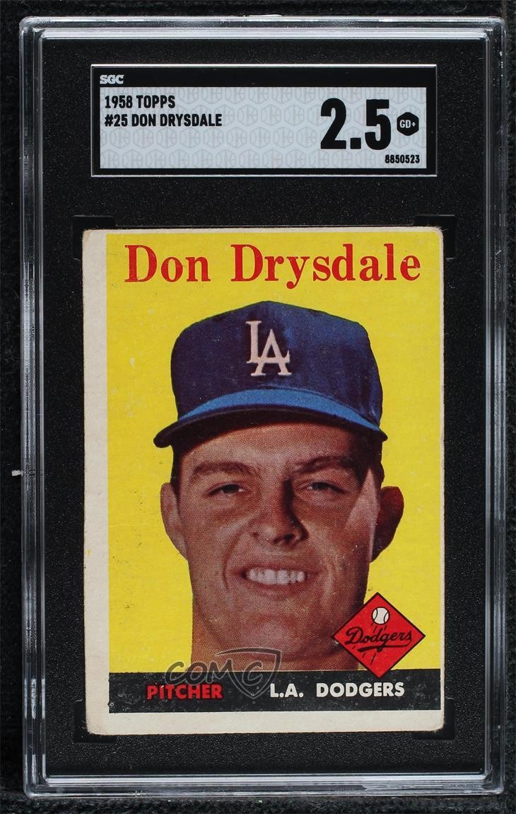 1958 Topps Don Drysdale #25 SGC 2.5 HOF