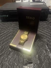 Vintage Seiko 5 Gold-Tone Automatic Day‑Date Watch in Original Seiko Display Box
