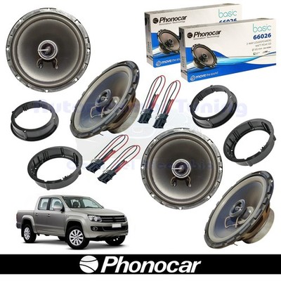 Phonocar 66026 2-Way Coaxial Speakers Ant + Post 16.5 cm 60 W for VW Amarok