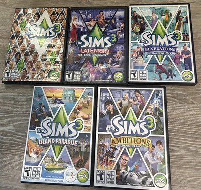 The Sims 3 PC Game Lot of 5 Games with Base Game/Expansion Packs
