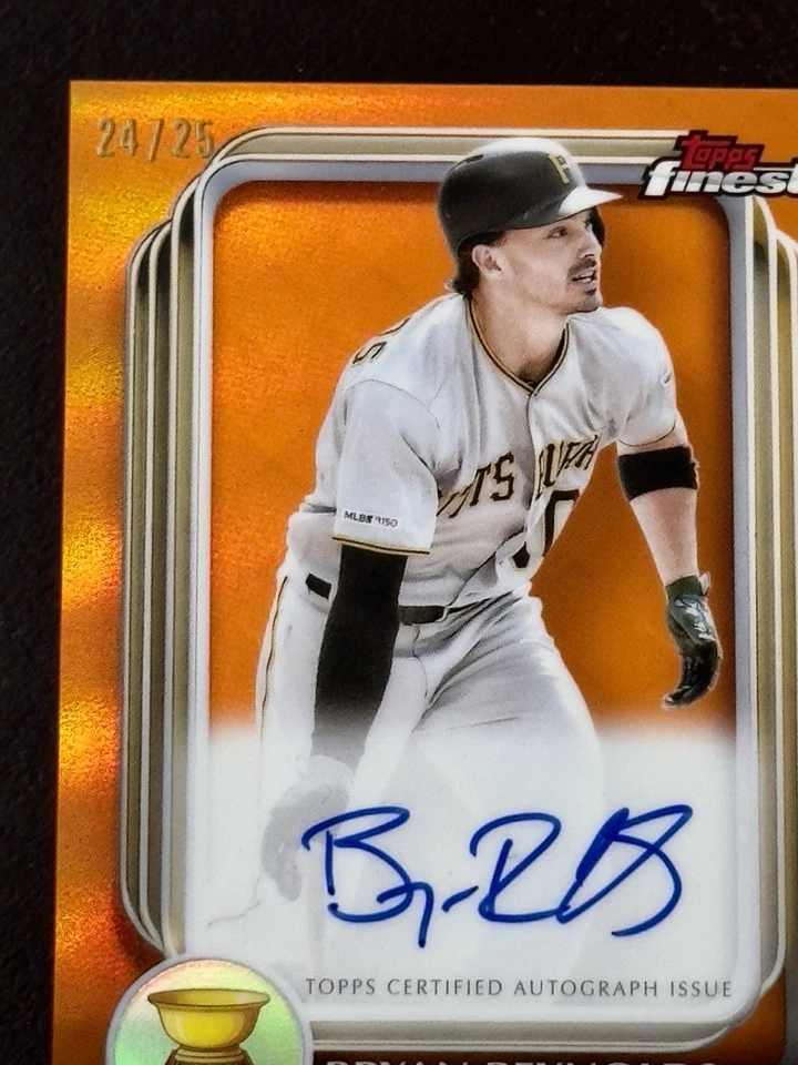 Bryan Reynolds 2025 Topps Finest Rookie Cup Auto Orange Refractor 24/25 #RCAA-BR - Image 2 of 3