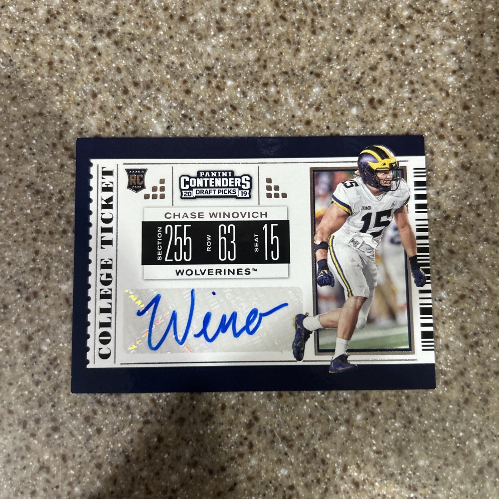 Chase Winovich Panini Contenders Draft Picks #199 College Ticket Autograph
