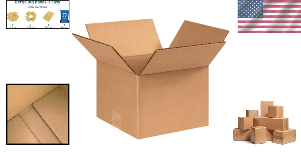 100 8x8x6 Cardboard Boxes Mailing Packing Shipping Corrugated Cartons - Image 2 of 4
