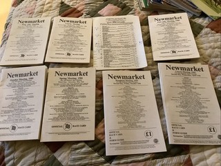 Eight Newmarket races Race Cards Dated 1977 To 1994