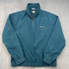 Tommy Bahama Mens XL Teal Green Windbreaker Quarter Zip Marlin Logo Jacket