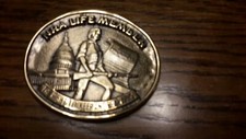 Vintage Solid Brass NRA Life Member "Right To Keep/Bear Arms" Belt Buckle