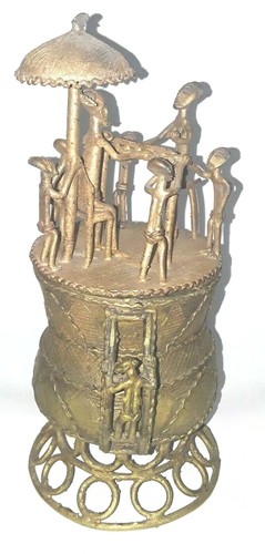 Goldwieight African Congo Ashanti Urn Antique Akan Bronze Brass Benin Container - Picture 3 of 9