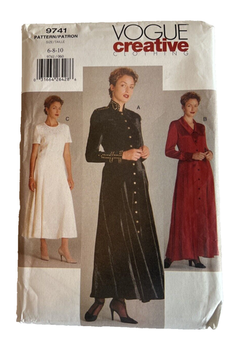 Vogue 9741 Misses Dresses Vogue Creative Clothing 1997 Pattern size 6-8-10 Uncut