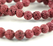 8MM DARK RED VOLCANIC BASALTIC LAVA GEMSTONE ROUND 8MM LOOSE BEADS 16inch