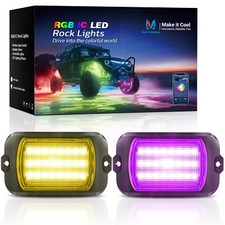 2pcs Q1 Rgbic Rock Lights Chasing Dream Color Dynamic Underglow Lighting Kits 2pcs Q1 Rgbic Rock Lights Chasing Dream Color Dynamic Underglow Lighting Kits