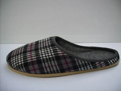 D Pantoffeln EVA-Sohle Hausschuhe Latschen Puschen Schlappen Grau kariert