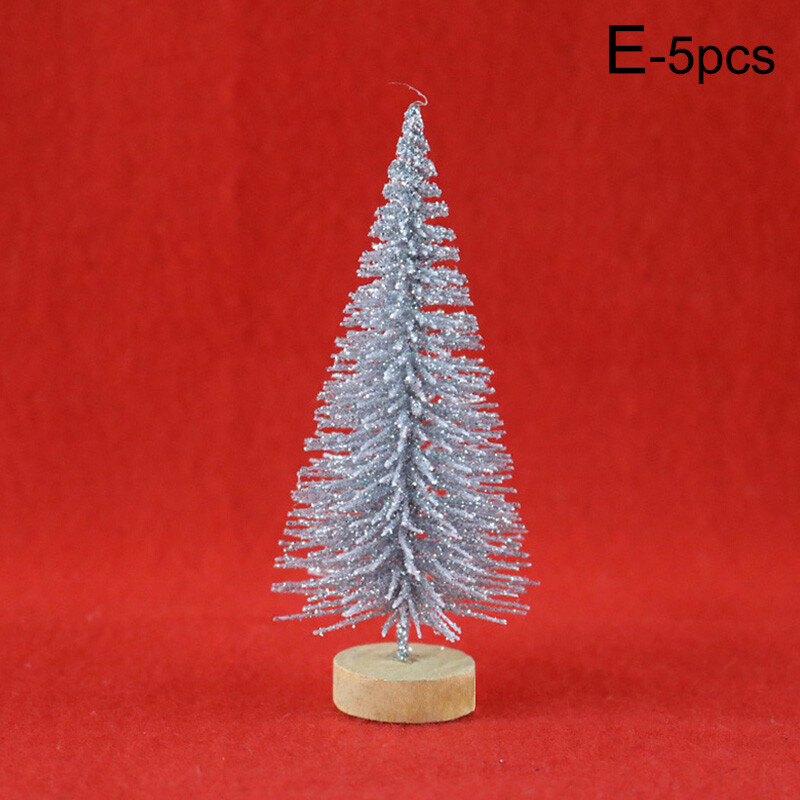 5Pc Mini Christmas Tree Gift Mini Pine Tree Craft Home Party DIY Xmas