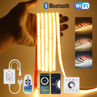 220V Neon COB LED Strip Lights Dimmable IP67 23Keys Wifi Bluetooth Remote Lamp