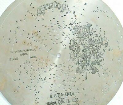 Antique Disc of Music Box Regina 11 inch Disc Musical Box Spieldose #202