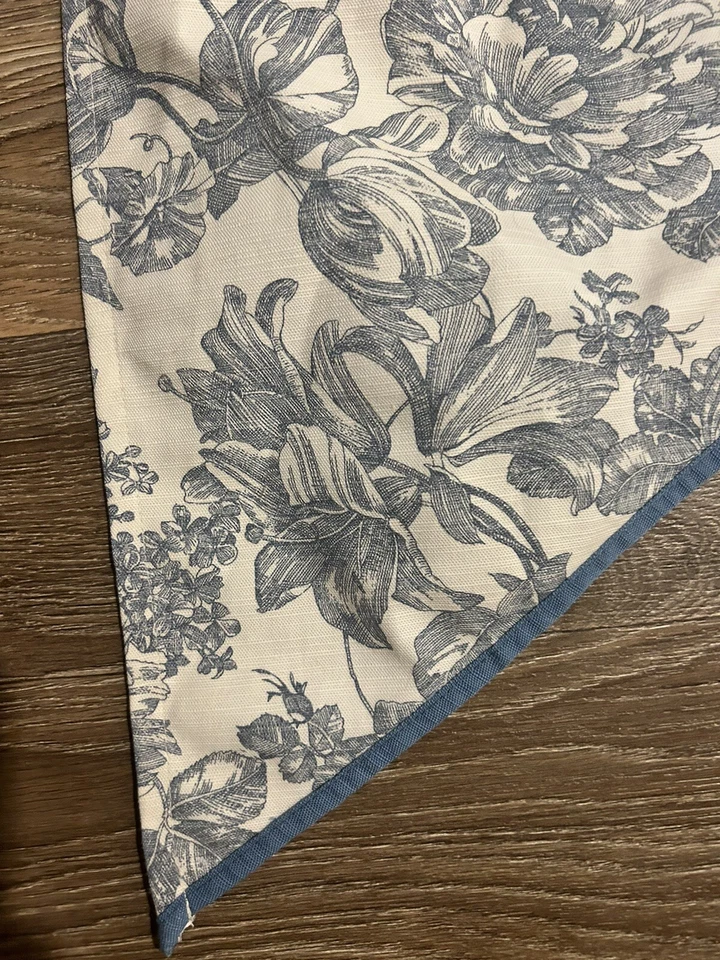 2 cenefas de ventana WAVERLY hogar jardín habitación AZUL Y BLANCO INODORO FLORAL Foto 4 de 4