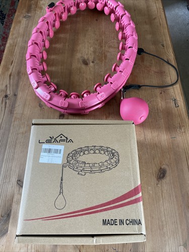 GEWICHTETER HULA HOOP REIFEN SMART HOOLA ERWACHSENE BAUCHMUSKELN FITNESS TAILLE GEWICHTSVERLUST PINK Leafia