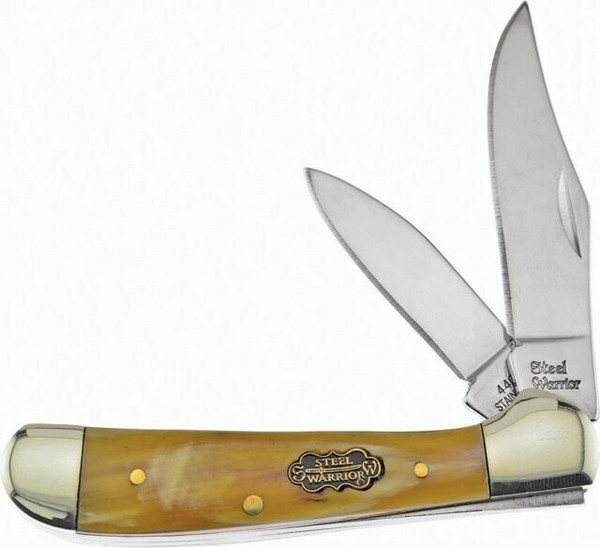 Frost Cutlery Fsw106ox Ox Horn Copperhead 2 Blade Folding Pocket Knife