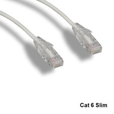 KNTK White 5' Slim Type Cat6 UTP Ethernet Cable 550MHz RJ45 Patch Panel Network