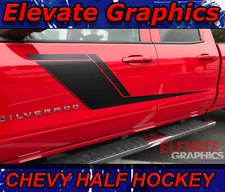 For Chevy Silverado Stripes Half Hockey Stick Side Graphic Vinyl Decal 2007-2026