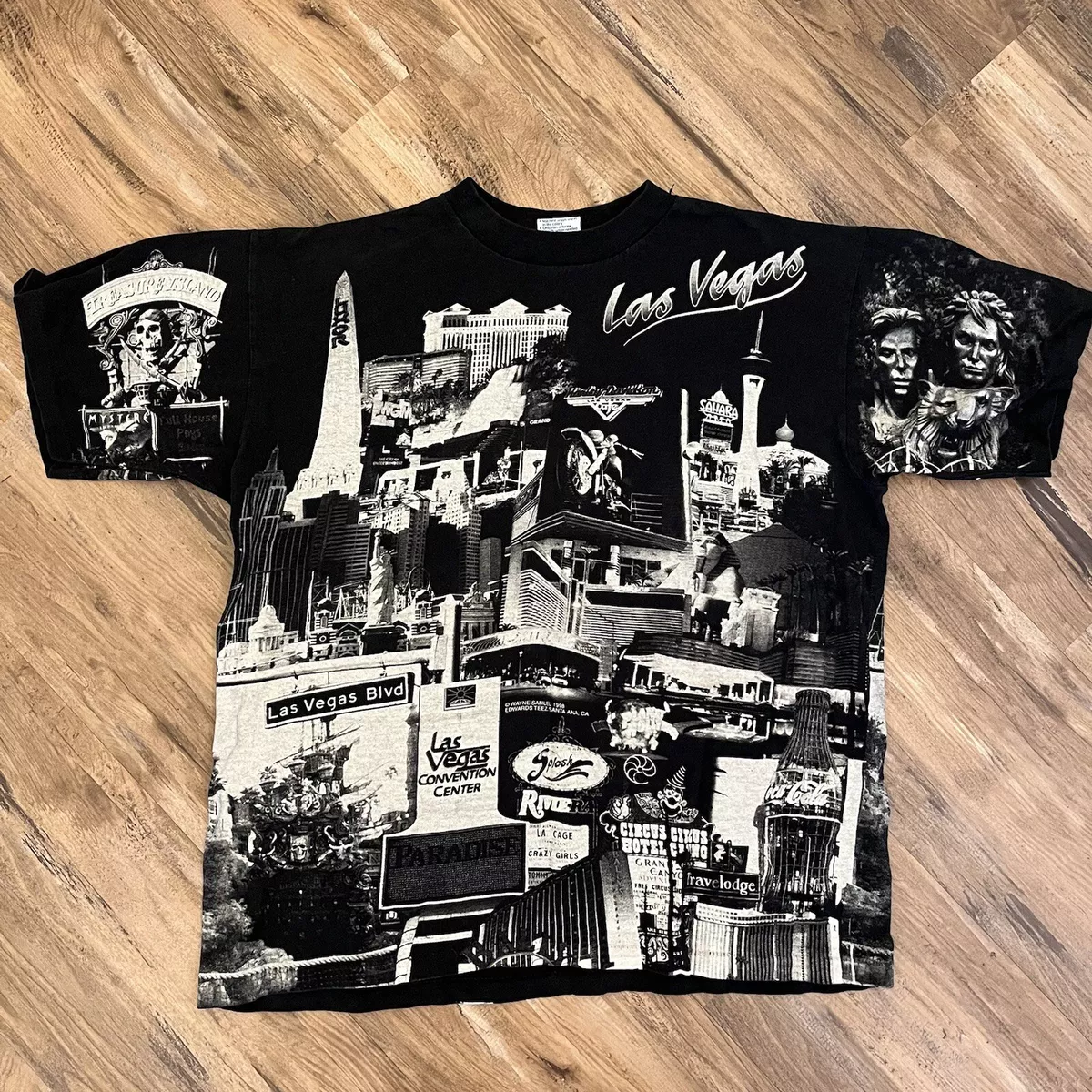 90s Vintage Las Vegas Nevada LV T Shirt Adult Green - Depop