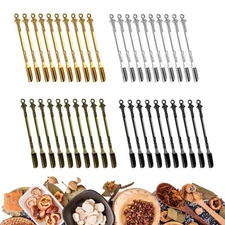 40 Pcs Mini Spoons Tiny Metal Shovel Spoons for Powder Spices Herbs Powder