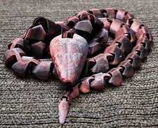 3D Printed Snake Viper Articulate Flexible Snake Fidget Toy 24"