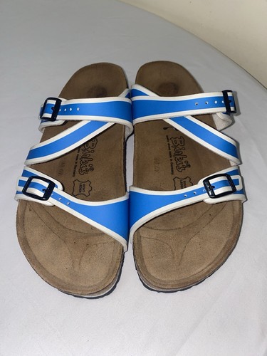 BIRKENSTOCK Sandals SALINA Blue & White Birki's Strappy Women’s Size 8 - Picture 2 of 10