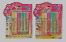 Studio Glitter Glue Pens 2 Packs 6 Neon Colors 12 Pens Total BRAND NEW