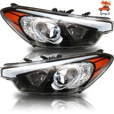 For 2014 2015 2016 Kia Forte Pair Headlights Halogen Headlamps Right & Left Side