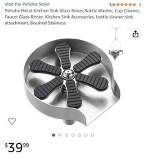Pehohe Metal Kitchen Sink Glass Rinser,Bottle Washer, Cup Cleaner, Faucet Gla...