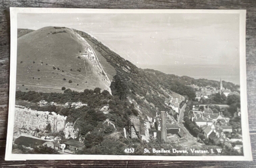 St Boniface Downs Ventnor Isle of Wight Aerial View Real Photo RPPC Postcard