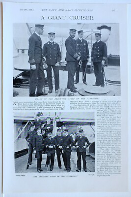 1898 DRUCK AN BORD KREUZERSTAB DER SCHRECKLICHEN INGENIEURE UPPER DECK