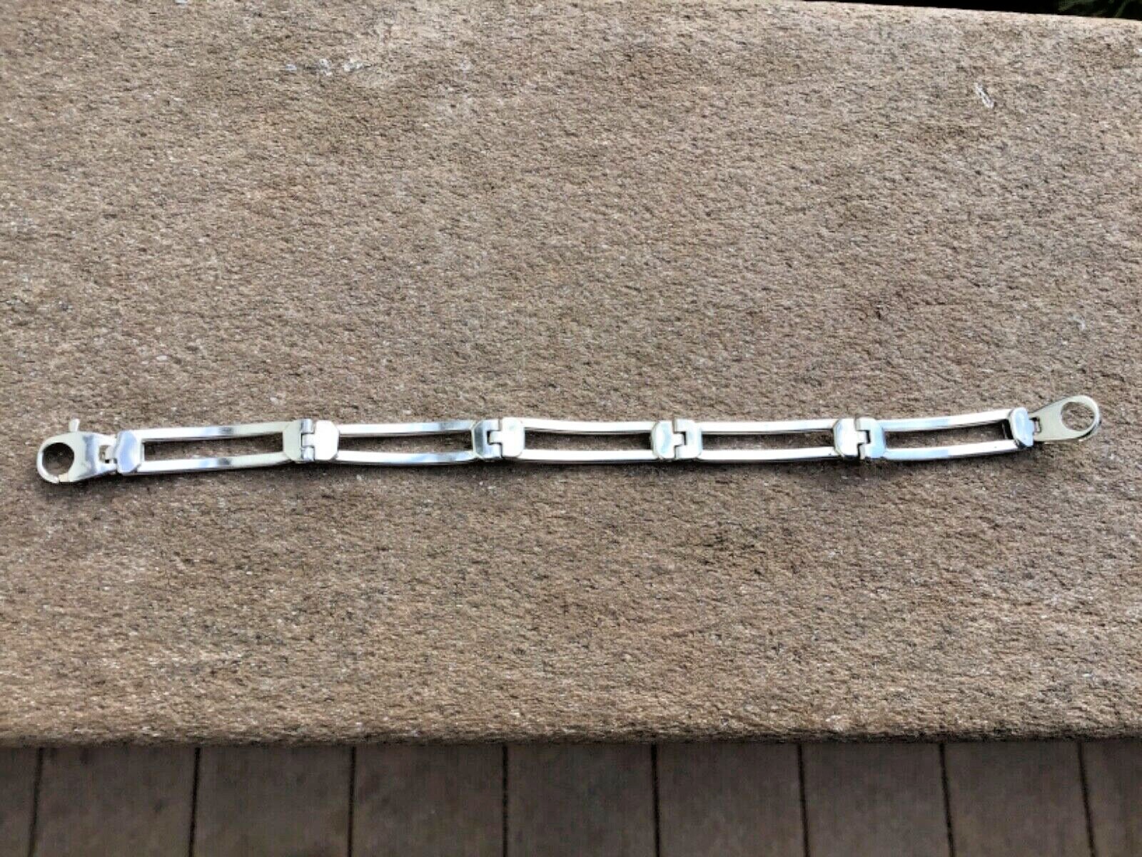 SterlIng Silver Rectangular link Bracelet 7” Long… - image 3