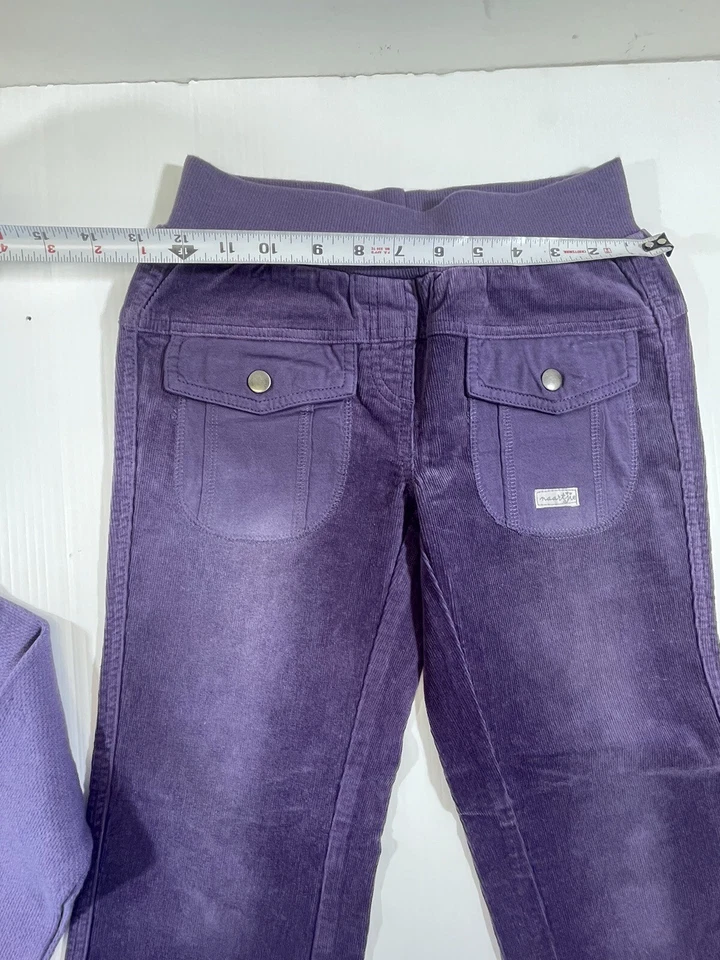 Naartjie Niña Púrpura Algodón Cremallera Manga Larga Chaqueta con Capucha Pana Pantalón Conjunto 8 Foto 4 de 4