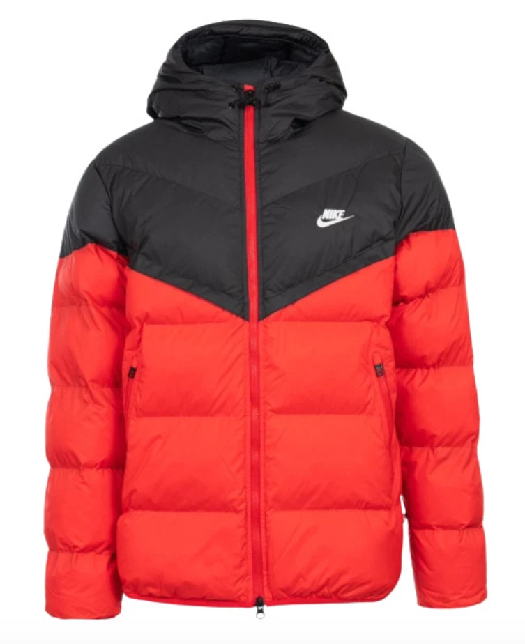 Nike Storm Fit Primaloft Puffer Hooded Jacket Red Black FB8185-011 Men's Small