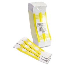 Self Sealing Currency Straps, Money Bands, $1000 Yellow, 1000 pack