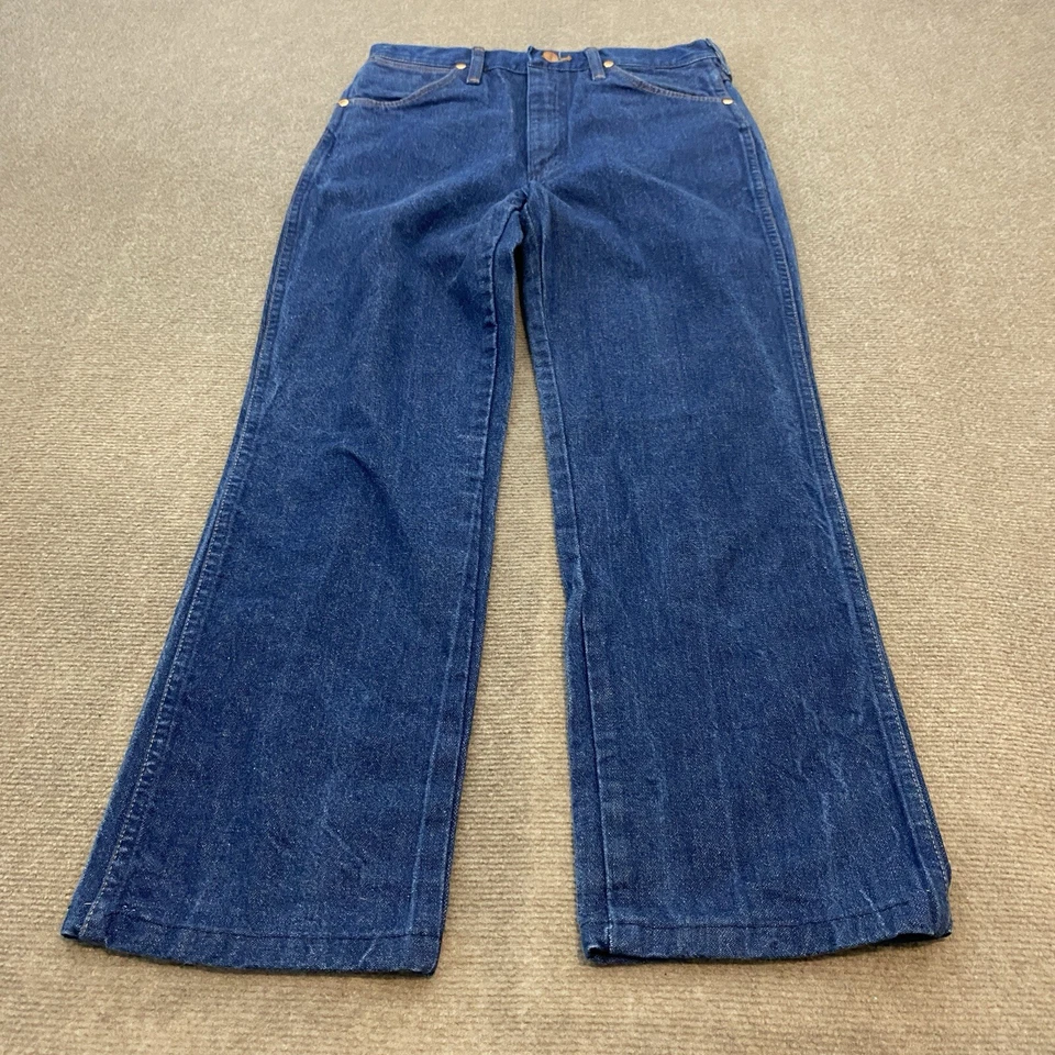 Pantalones de mezclilla Wrangler de colección para hombre 31 se adapta a 30x27 con dobladillo 936 hechos en EE. UU. vaqueros ajustados occidentales Foto 3 de 4