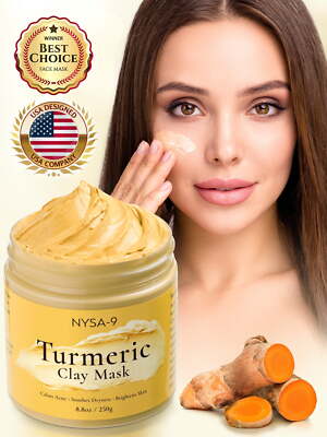 Turmeric Clay Face Mask W/ Bentonite for Skin Care Facial Beauty Reduce Acne 