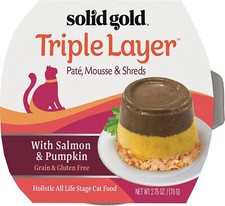NEW SEALED 18 PACK Solid Gold Grain Free Wet Cat Food Pate SALMON/PUMPKIN