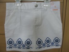 NWT NEW Gymboree Sparkle Safari White Denim Blue Adjustable Waist Skirt Sz 5