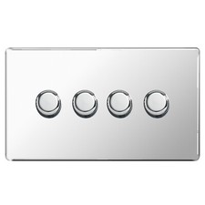 BG Nexus Polished Chrome Screwless Flatplate Switches & Sockets White Inserts