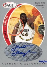 Robert Traylor autographed basketball card 1998 Sage #A44 Rookie Limited 26