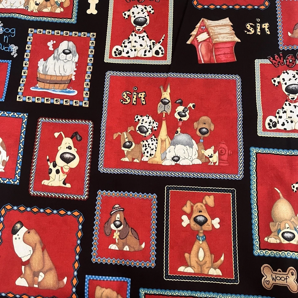 Puppy Dogs Pets Panels Novelty Quilting 100% Cotton Fabric FQ 45cm W x 55cm L BN - image 4 of 4
